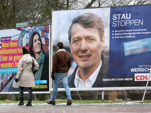 Wahlplakate zur Bürgerschaftswahl 2015 in Hamburg