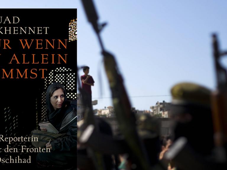 31. Oktober 2017 - Gaza-Stadt, der Gazastreifen, Palästina - Kämpfer des Islamischen Jihad-Kämpfers (Hintergrundbild), Buchcover (Vordergrund)