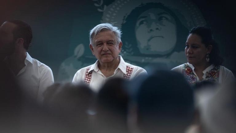 Der mexikanische Präsident Andrés Manuel López Obrador auf einer bei einer Aufforstungsinitiative im Juni 2019.