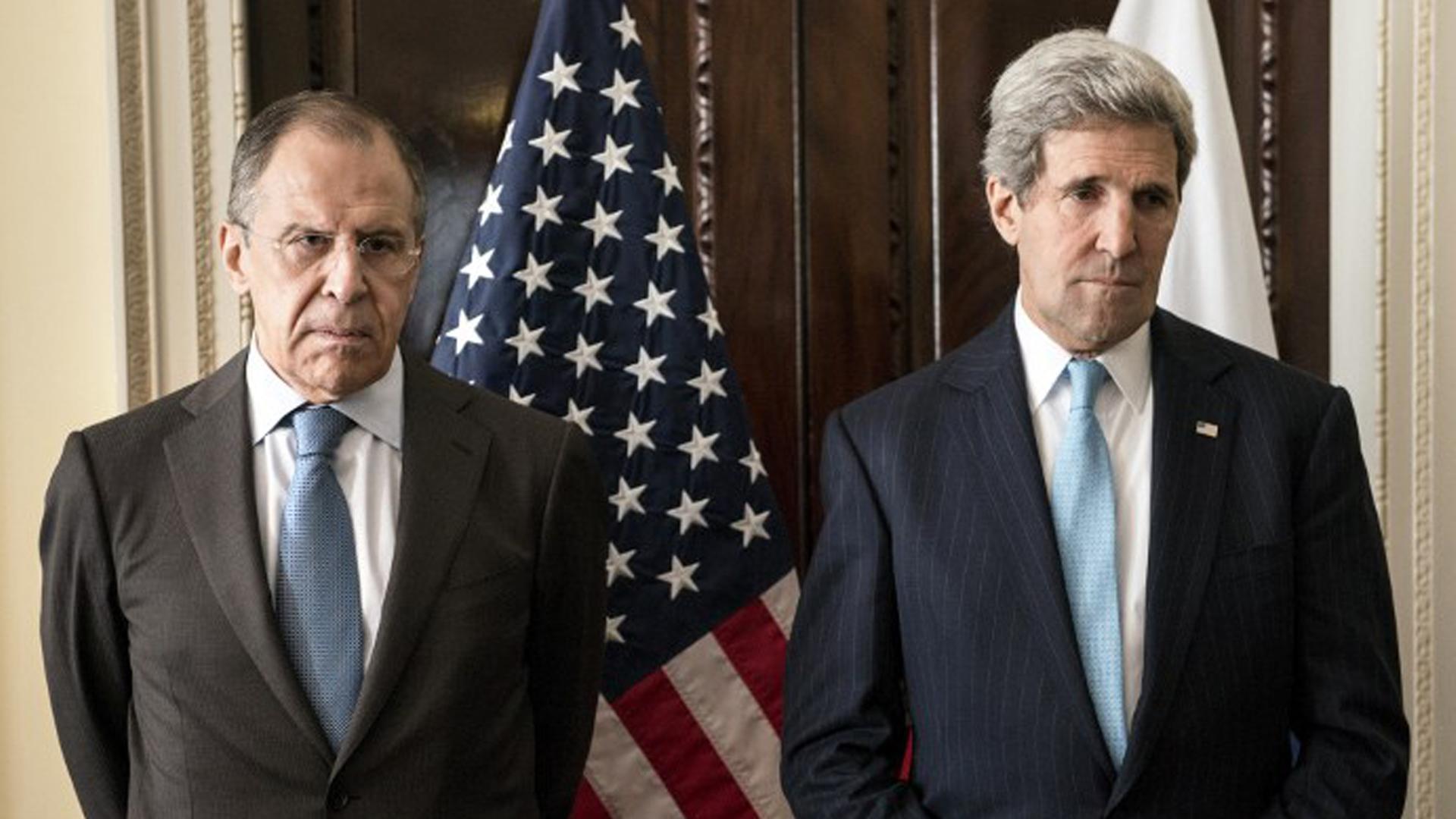 Russlands Außenminister Sergej Lawrow und US-Außenminister John Kerry Russlands Außenminister Sergej Lawrow und US-Außenminister John Kerry
