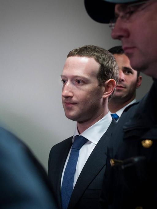 April 9, 2018 - Washington, District of Columbia, U.S - Facebook CEO Mark Zuckerberg meets with senators on Capitol Hill before his appearance at two congressional hearings this week. Washington U.S.