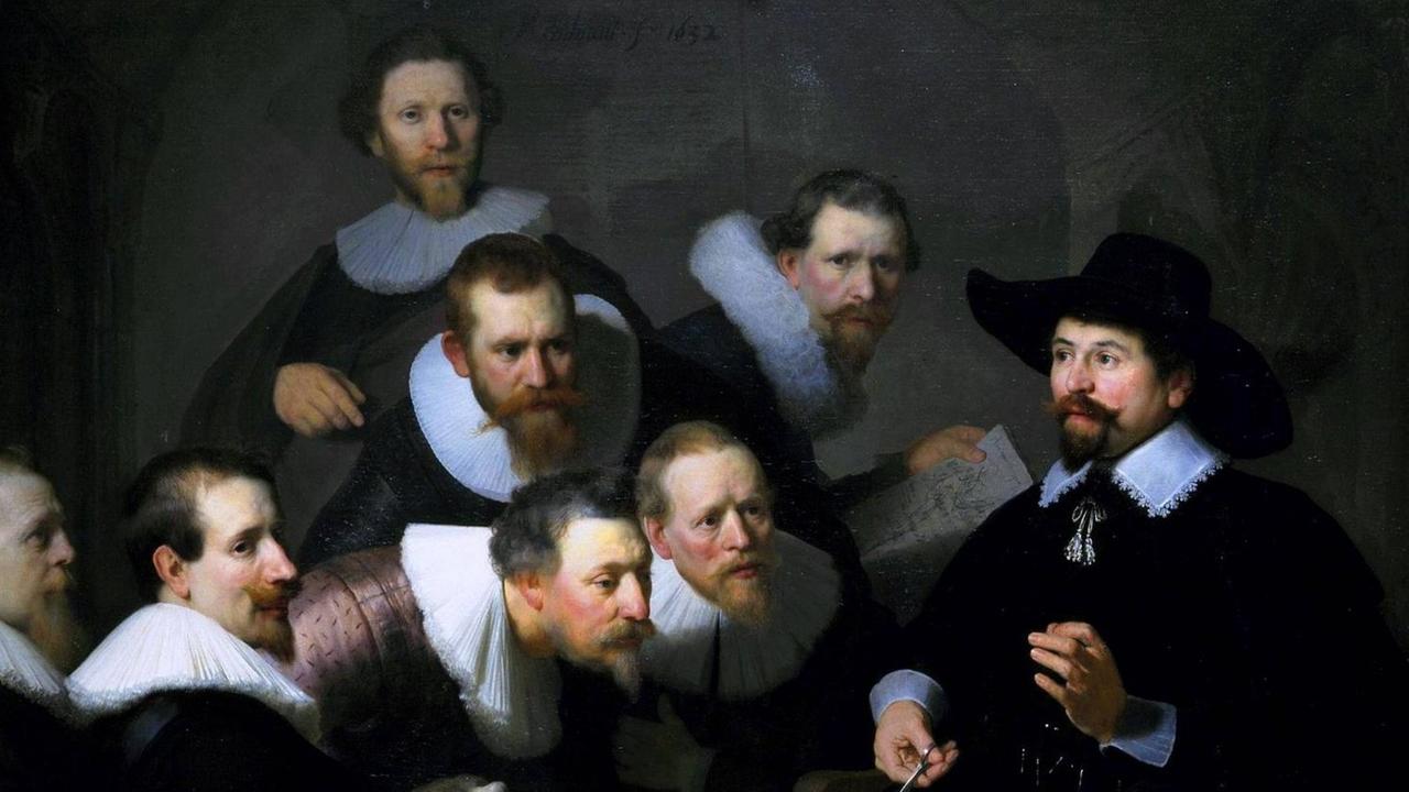 Die Anatomie des Dr. Tulp, Rembrandt van Rijn, 1632, Öl auf Leinwand, Mauritshuis, Den Haag Die Anatomie des Dr. Tulp, Rembrandt van Rijn, 1632, Öl auf Leinwand, Mauritshuis, Den Haag