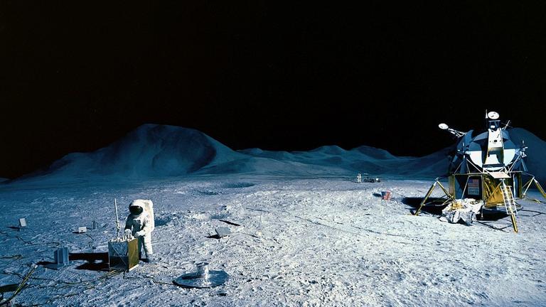 Dieses Diorama "Landeplatz Apollo15" ist im Deutschen Museum zu bewundern Dieses Diorama "Landeplatz Apollo15" ist im Deutschen Museum zu bewundern