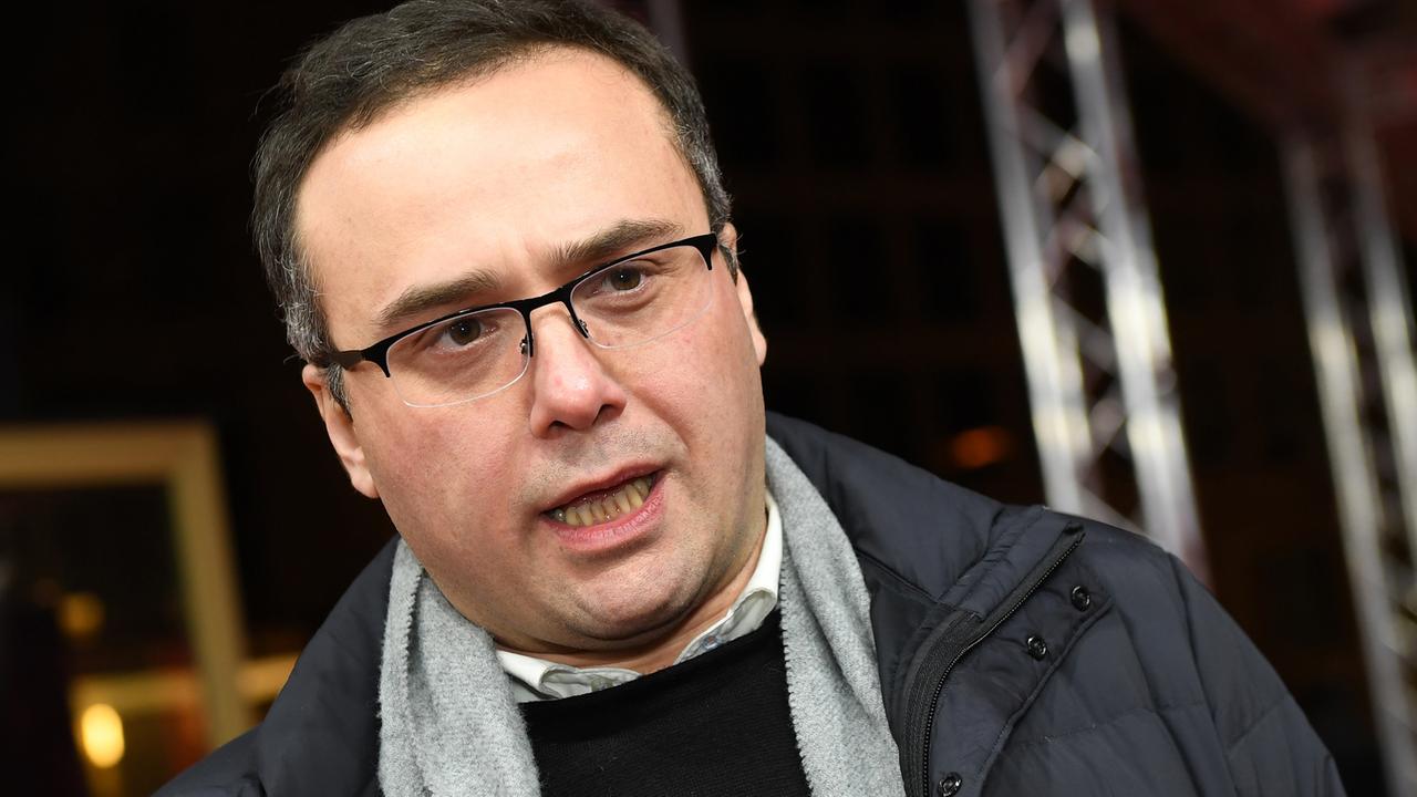 Schriftsteller Lasha Bugadze, Drehbuchautor für den Film "Hostages von Rezo Gigineishvili, auf dem roten Teppich der 67. Berliner Filmfestspiele