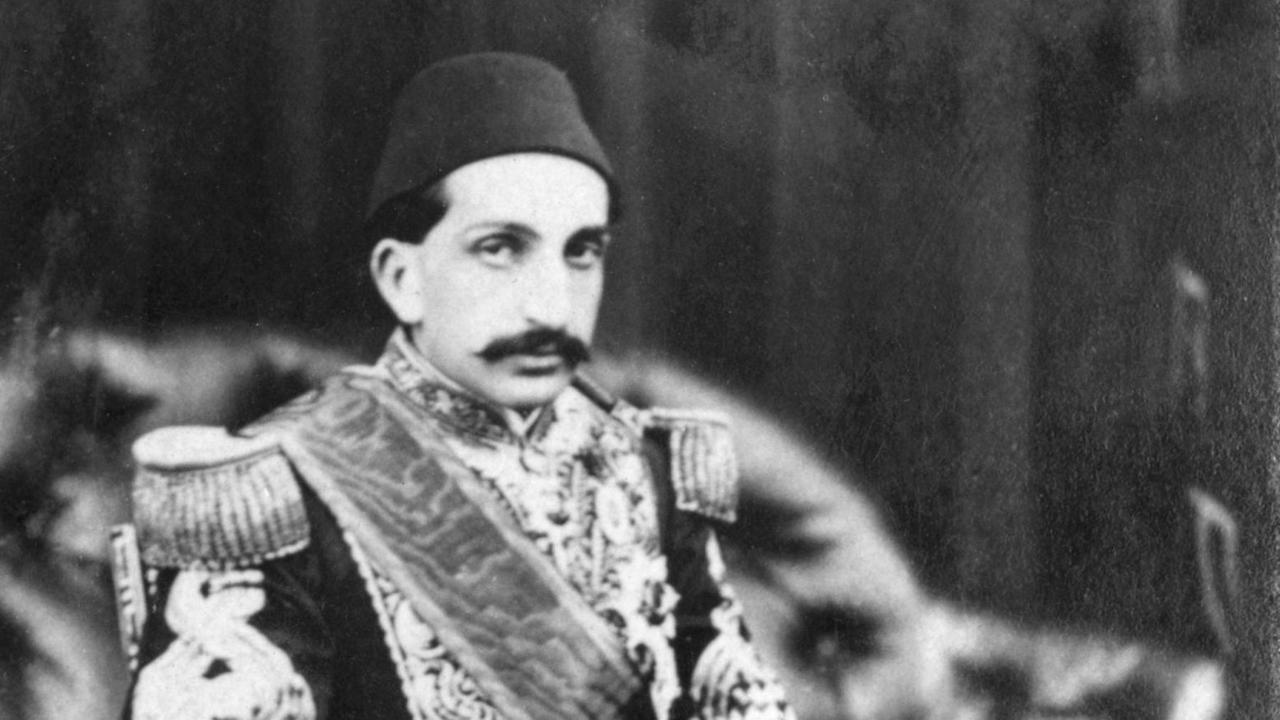 Eine historische Schwarz-Weiß-Aufnahme zeigt Abdülhamid II. (21. September 1842 - 10. Februar 1918), er war der 34. Sultan des Osmanischen Reiches. 