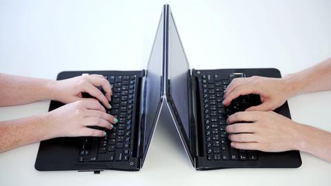 Laptop, Computer, IT, Hände