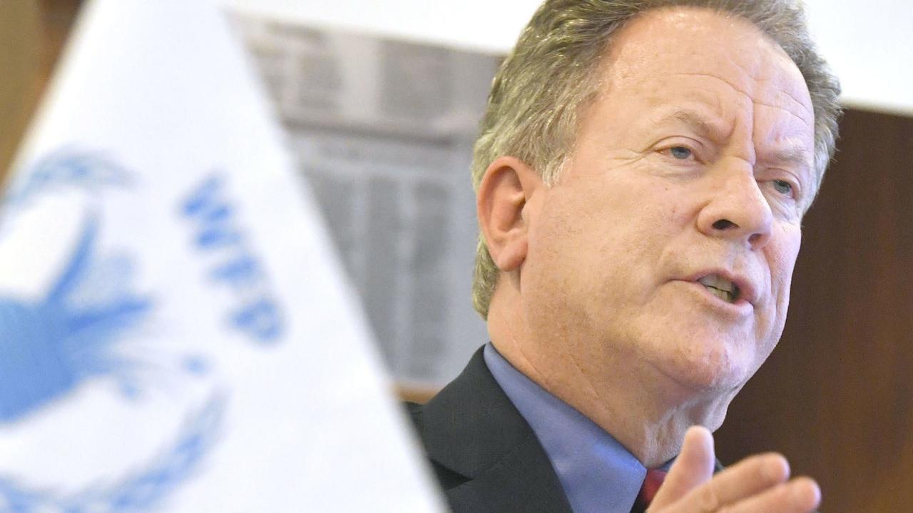 David Beasley, Chef des UNO-Welternährungsprogramms (WFP) 2018 bei einer Pressekonferenz in Seoul David Beasley, Chef des UNO-Welternährungsprogramms (WFP) 2018 bei einer Pressekonferenz in Seoul