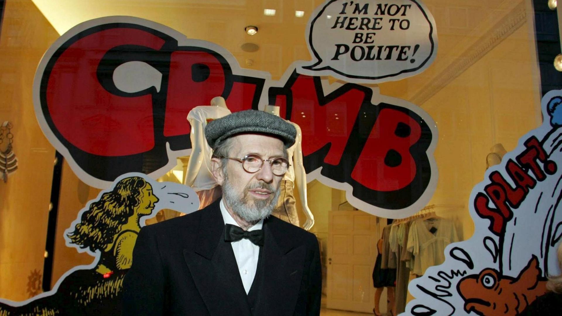 Der amerikanische Comiczeichner Robert Crumb 2005 in London. Der amerikanische Comiczeichner Robert Crumb 2005 in London.