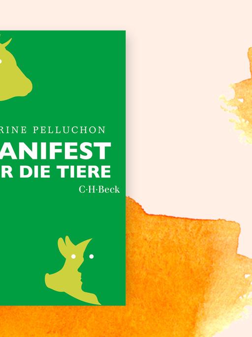 Auf einem grünen Cover sind Scherenschnitte eines Tiers und eines Menschen zu sehen, dazu der Titel "Manifest für die Tiere".