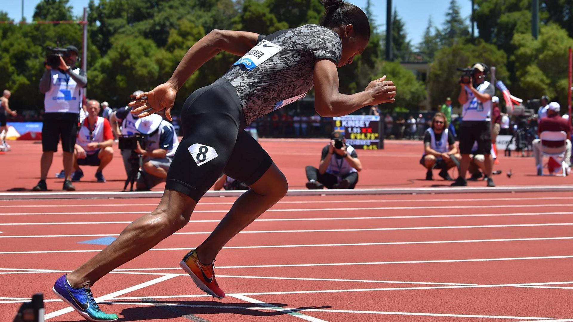 30. Juni 2019: Läuferin Caster Semenya startet bei einem Diamond League Athletics Prefontaine Classic an der Stanford University in Kalifornien. 30. Juni 2019: Läuferin Caster Semenya startet bei einem Diamond League Athletics Prefontaine Classic an der Stanford University in Kalifornien.