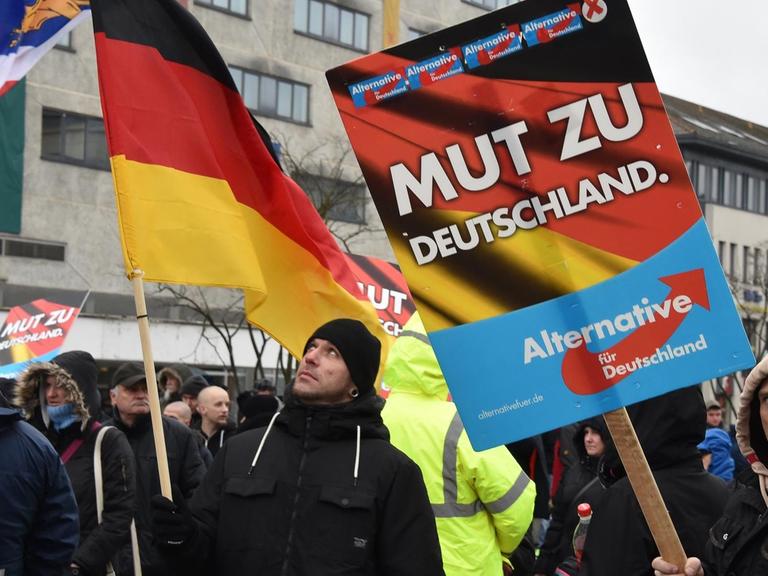 Demonstration der AfD in Neubrandenburg