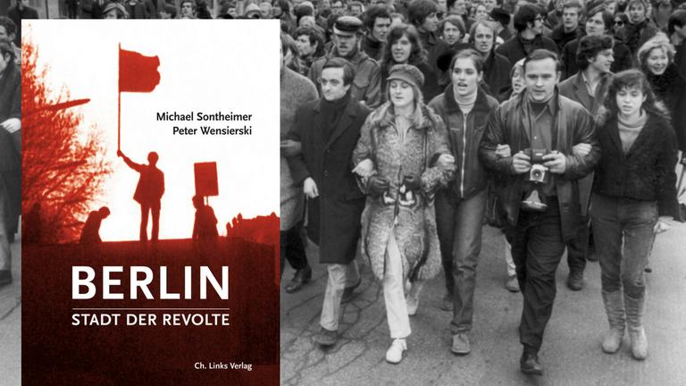 Hintergrundbild: Studentendemonstration 1968 in Berlin. Vordergrund: Buchcover Hintergrundbild: Studentendemonstration 1968 in Berlin. Vordergrund: Buchcover