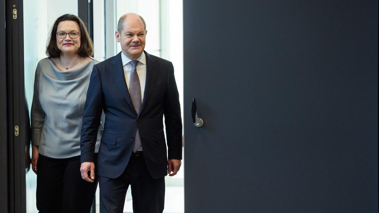 Die SPD-Vorsitzende Andrea Nahles und Finanzminister Olaf Scholz