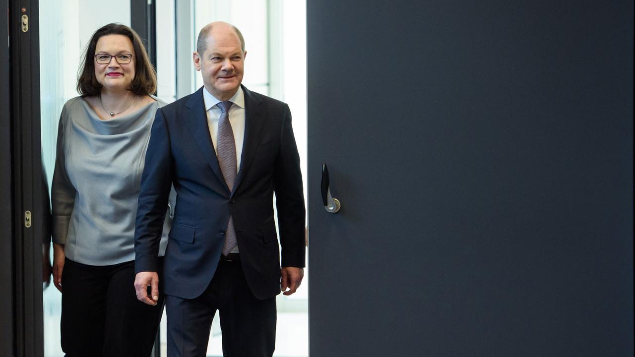 Die SPD-Vorsitzende Andrea Nahles und Finanzminister Olaf Scholz Die SPD-Vorsitzende Andrea Nahles und Finanzminister Olaf Scholz