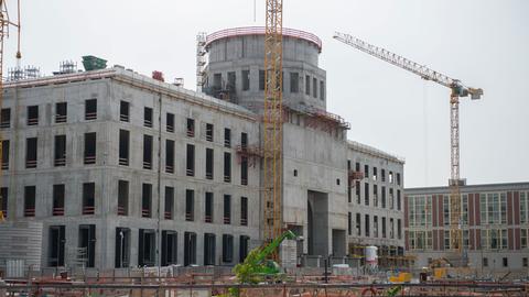 Die Baustelle des Berliner Schlosses, in dem 2019 das Humboldt-Forum eröffnen soll, aufgenommen am 28.05.2015.