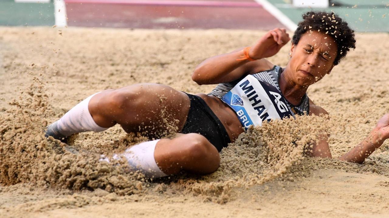 Bruessel, Leichtathletik, Track&Field, athletics, IAAF Diamond League Finale , Diamond League Brussels 2019, Memorial van Damme 2019, 06.09.2019, König Baudouin Stadion Brussels, Malaika Mihambo, Deutschland Weitsprung Frauen *** Brussels, Athletics, Track Field, Athletics, IAAF Diamond League Final, Diamond League Brussels 2019, Memorial van Damme 2019, 06 09 2019, King Baudouin Stadium Brussels, Malaika Mihambo, Germany Long Jump Women Bruessel, Leichtathletik, Track&Field, athletics, IAAF Diamond League Finale , Diamond League Brussels 2019, Memorial van Damme 2019, 06.09.2019, König Baudouin Stadion Brussels, Malaika Mihambo, Deutschland Weitsprung Frauen *** Brussels, Athletics, Track Field, Athletics, IAAF Diamond League Final, Diamond League Brussels 2019, Memorial van Damme 2019, 06 09 2019, King Baudouin Stadium Brussels, Malaika Mihambo, Germany Long Jump Women