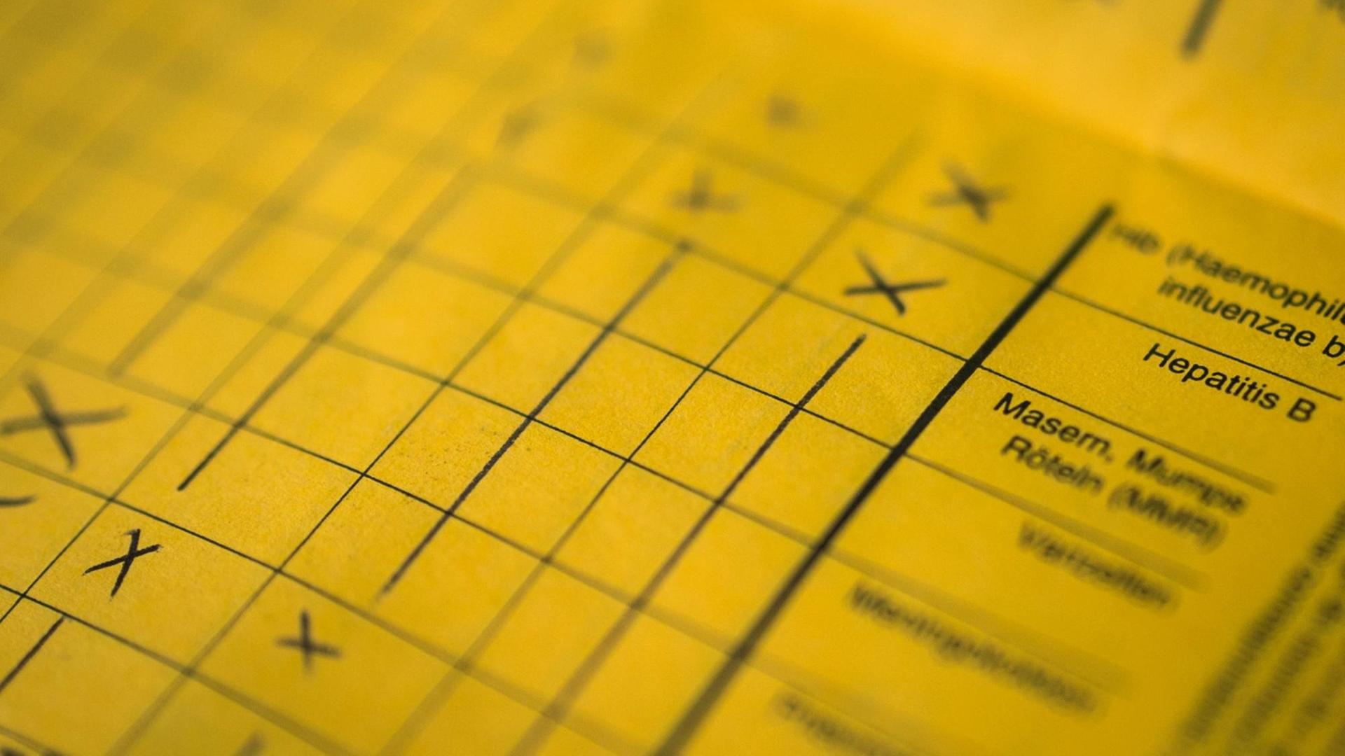 Ein Impfpass mit Einträgen über erledigte Impfungen für Masern, Mumps, Röteln und Hepatitis Ein Impfpass mit Einträgen über erledigte Impfungen für Masern, Mumps, Röteln und Hepatitis