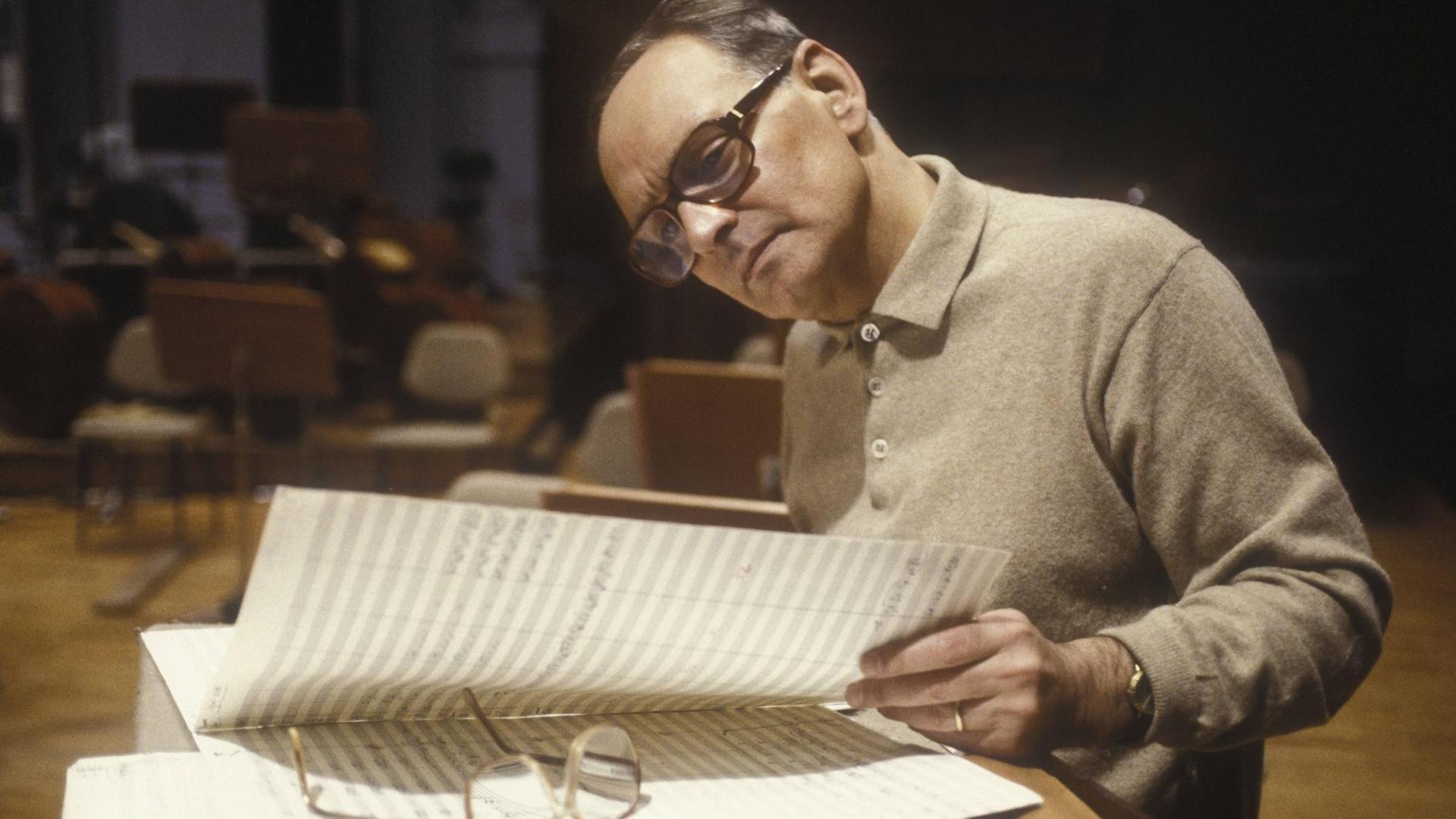 Der Komponist Ennio Morricone 1985 in Rom Der Komponist Ennio Morricone 1985 in Rom