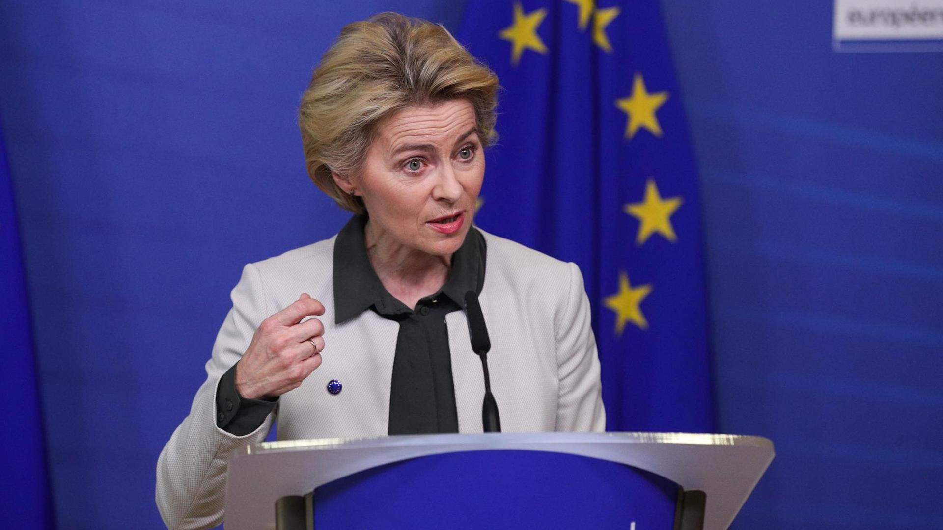 EU-Kommissionspräsidentin Ursula von der Leyen bei der Vorstellung des "European Green Deal" in Brüssel EU-Kommissionspräsidentin Ursula von der Leyen bei der Vorstellung des "European Green Deal" in Brüssel