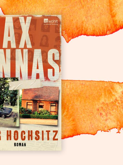Das Cover des Buches von Max Annas, "Der Hochsitz", auf orange-weißem Grund.