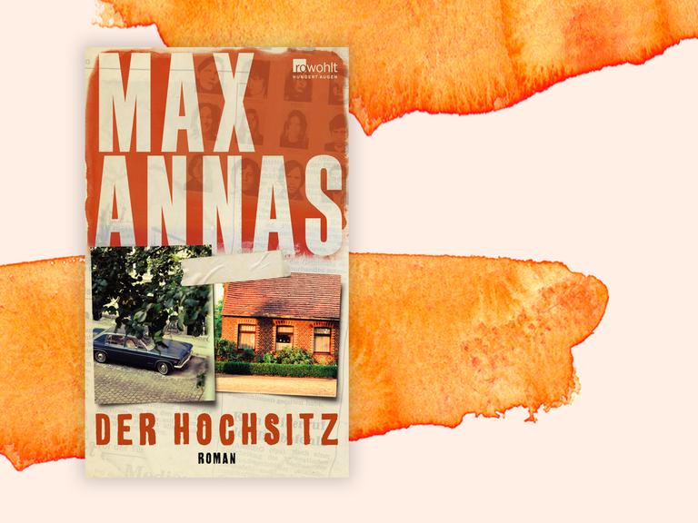 Das Cover des Buches von Max Annas, "Der Hochsitz", auf orange-weißem Grund.