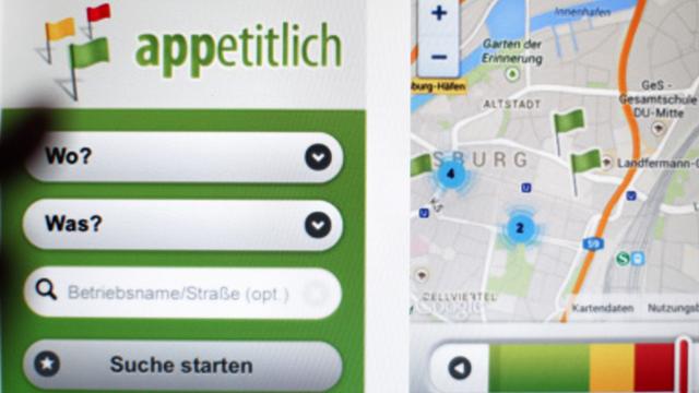 Auf der Internetseite der Verbraucherzentrale NRW wird die App "appetitlich" des Gastro-Kontrollbarometers gezeigt.