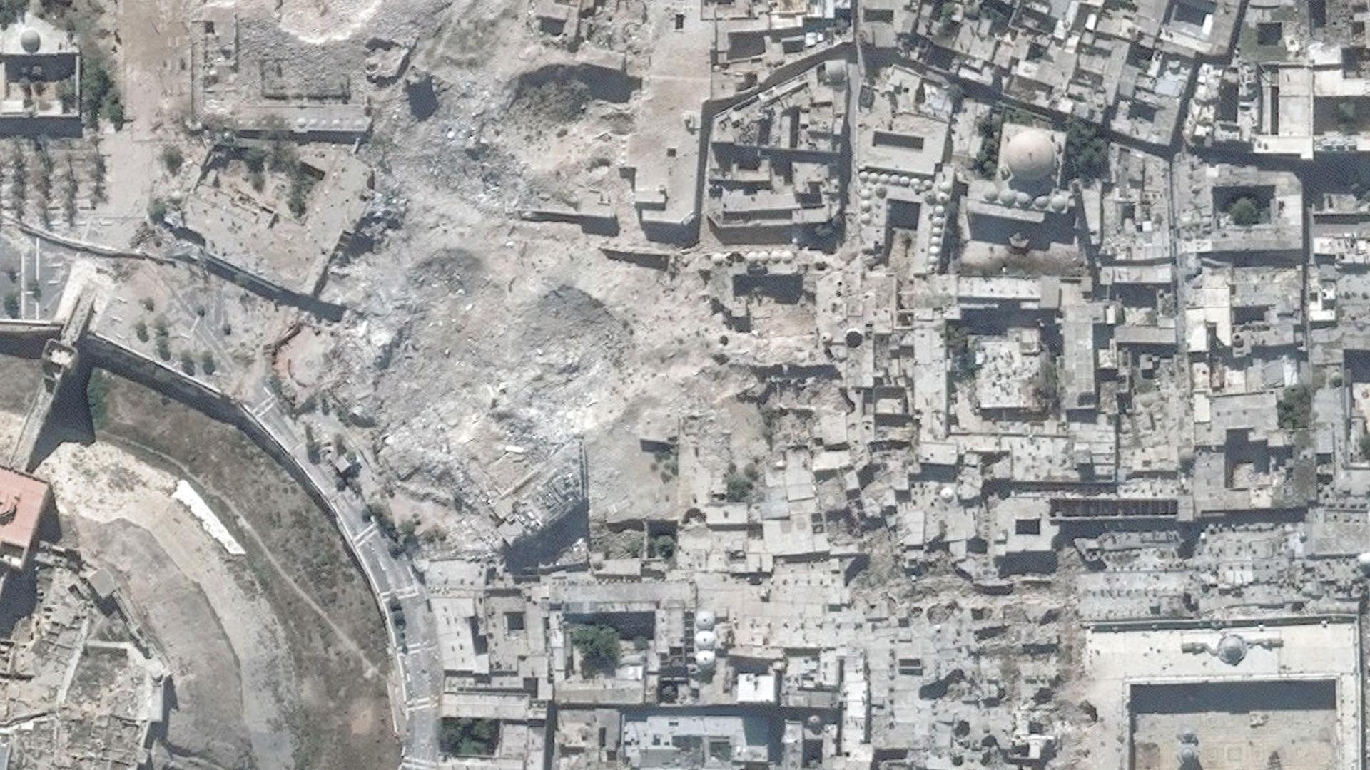 Die größtenteils zerstörte Altstadt von Aleppo nach dem 22. Oktober 2014. Die größtenteils zerstörte Altstadt von Aleppo nach dem 22. Oktober 2014.