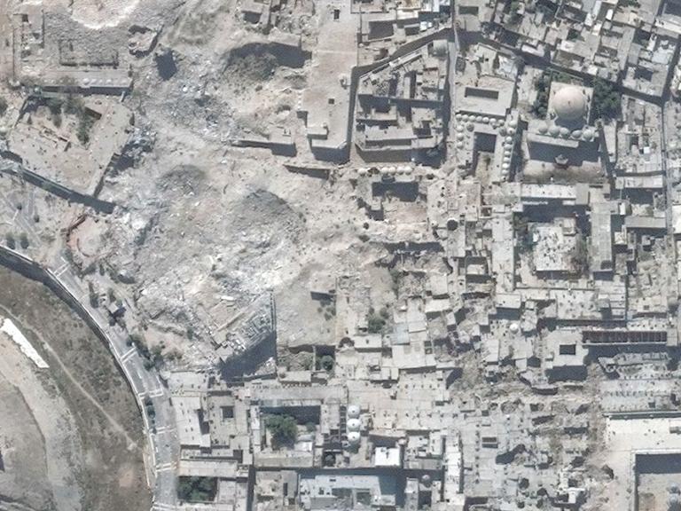 Die größtenteils zerstörte Altstadt von Aleppo nach dem 22. Oktober 2014.