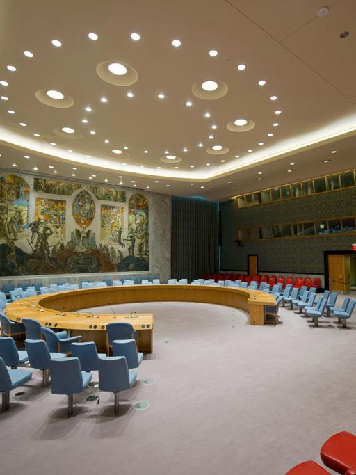 Der leere Saal des UN-Sicherheitsrates