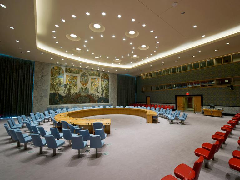Der leere Saal des UN-Sicherheitsrates
