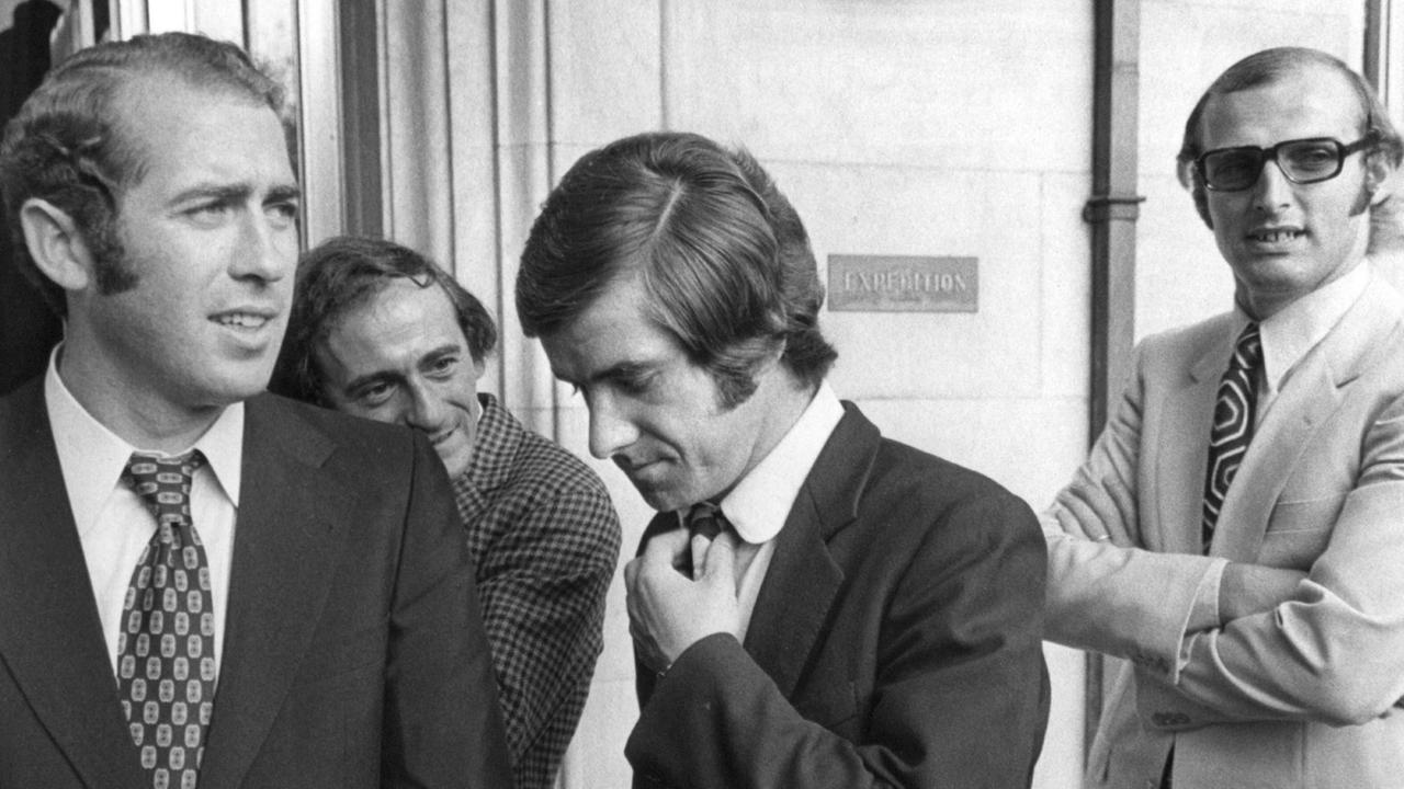 Schwarz-Weiß-Aufnahme von Tasso Wild (l), Bernd Patzke und Manfred Manglitz Schwarz-Weiß-Aufnahme von Tasso Wild (l), Bernd Patzke und Manfred Manglitz