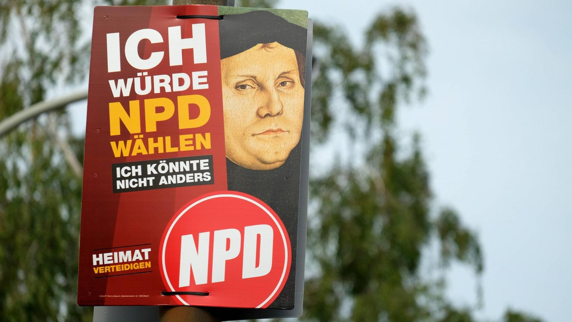 NPD Wahlwerbung mit Martin Luther