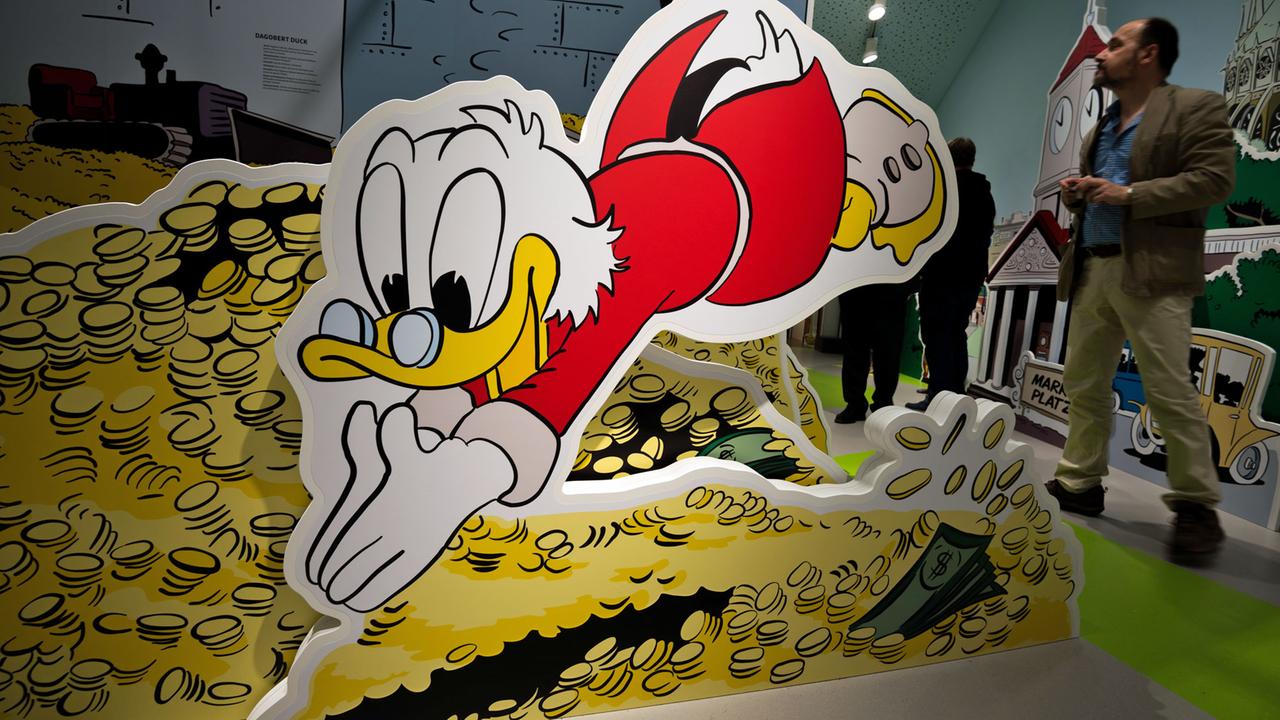 Ein Abbild von Dagobert Duck im Erika-Fuchs-Haus in Schwarzenbach an der Saale / Bayern. Ein Abbild von Dagobert Duck im Erika-Fuchs-Haus in Schwarzenbach an der Saale / Bayern.