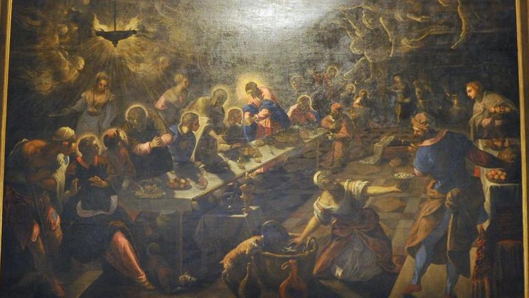 "Das letzte Abendmahl" von Jacopo Tintoretto ist am Mittwoch (01.06.2011) in Venedig auf der 54. Kunstbiennale Venedig zu sehen. "Das letzte Abendmahl" von Jacopo Tintoretto ist am Mittwoch (01.06.2011) in Venedig auf der 54. Kunstbiennale Venedig zu sehen.