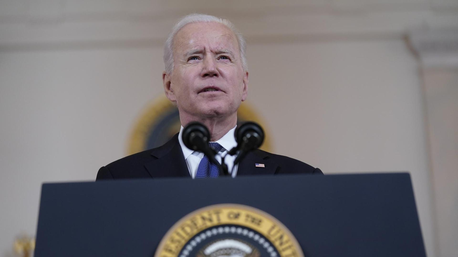 US-Präsident Joe Biden spricht im Weißen Haus über den Waffenstillstand zwischen Israel und der Hamas