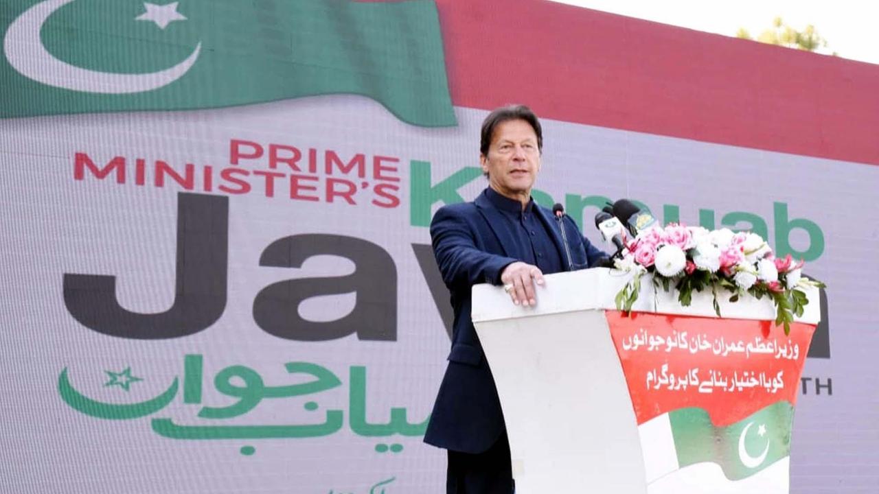 Der pakistanische Premierminister Imran Khan bei einer Veranstaltung