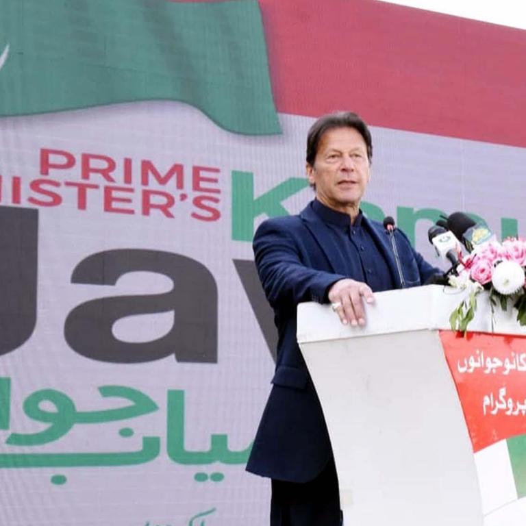 Der pakistanische Premierminister Imran Khan bei einer Veranstaltung
