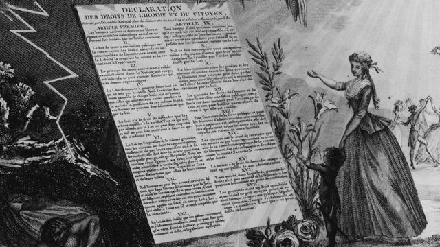 Kupferstich Deklaration der Menschen- und Bürgerrechte durch die Nationalversammlung am 26. August 1789