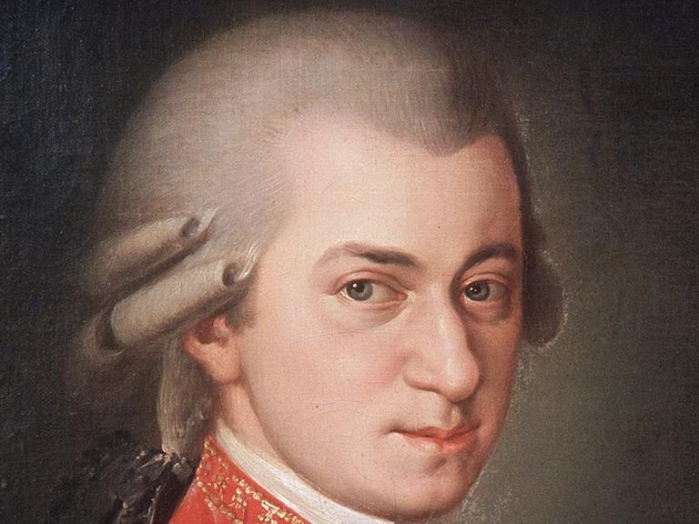 Wolfgang Amadeus Mozart auf einem posthumen Gemälde von Barbara Krafft (1819)