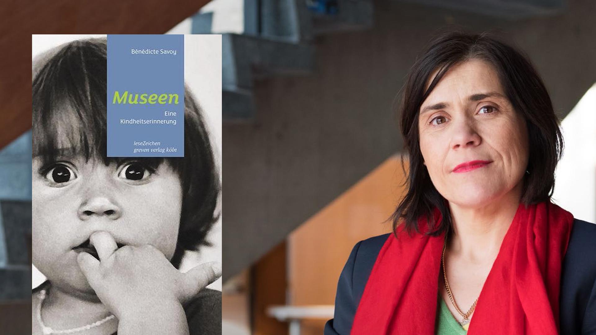 Bénédicte Savoy steht mit rotem Schal in einem Treppenhaus. Bénédicte Savoy steht mit rotem Schal in einem Treppenhaus.