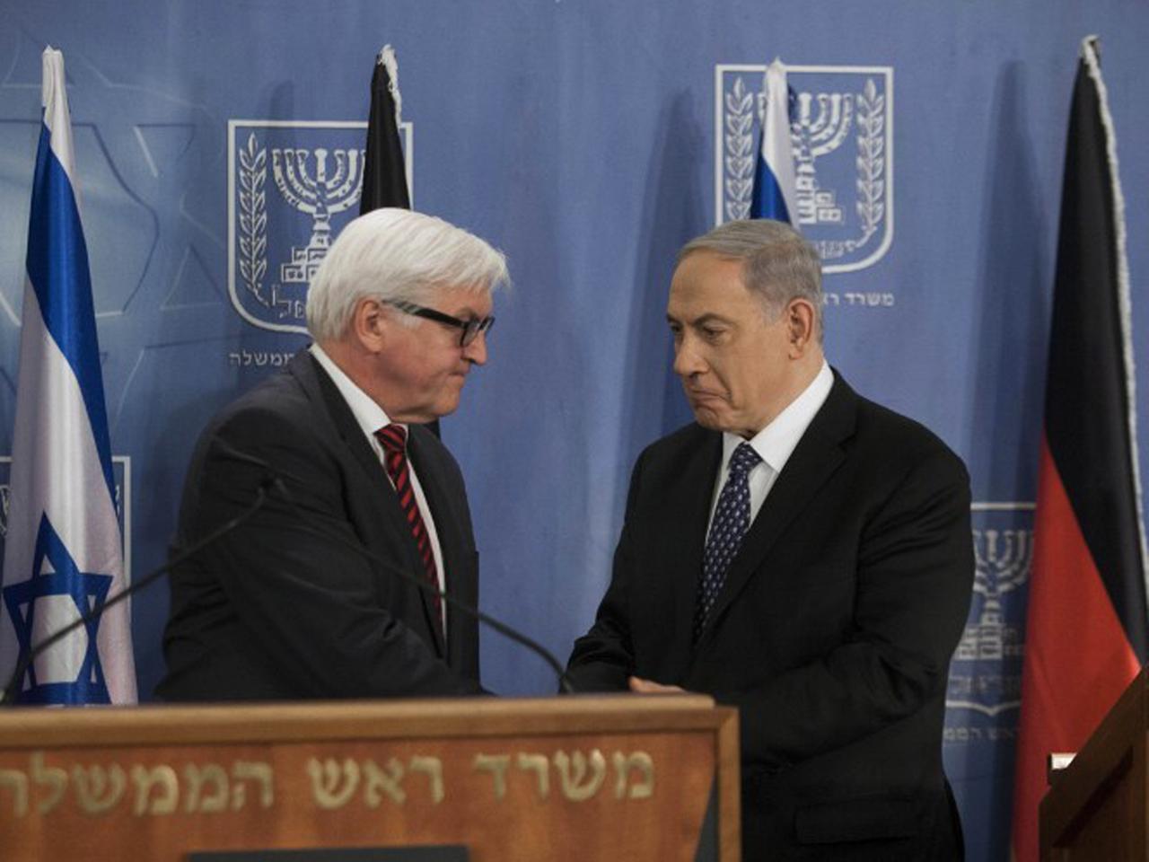 Bundesaußenminister Frank-Walter Steinmeier und Israels Ministerpräsident Benjamin Netanjahu in Tel Aviv