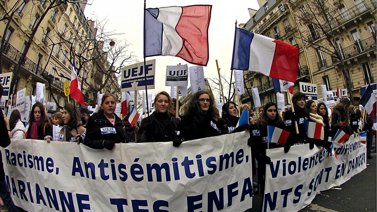 Frankreich demonstriert am 26. Februar 2006 nach dem Mord an Ilan Halimi gegen Antisemitismus 