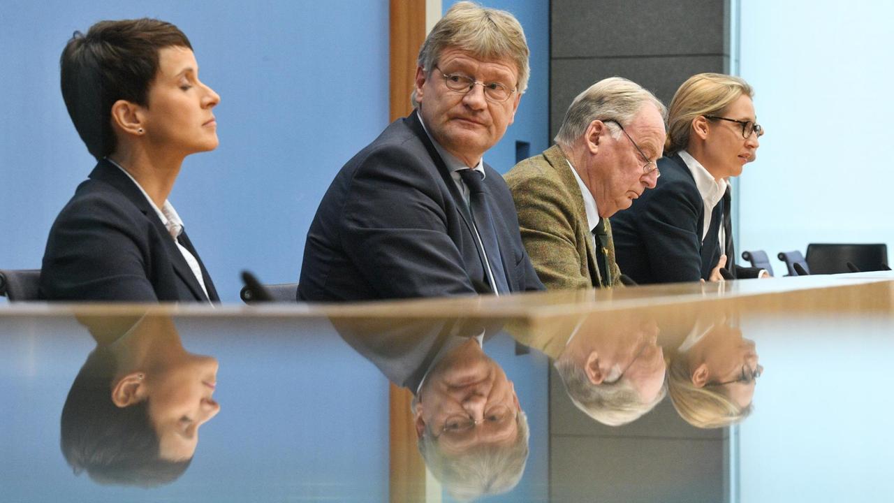 Die AfD-Spitze in der Bundespressekonferenz Die AfD-Spitze in der Bundespressekonferenz