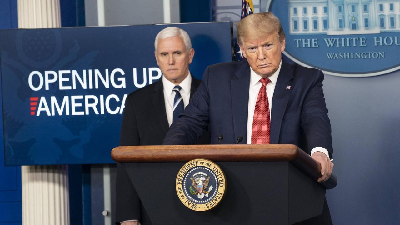 President Donald Trump during the daily COVID-19, coronavirus briefing. President Donald Trump during the daily COVID-19, coronavirus briefing.
