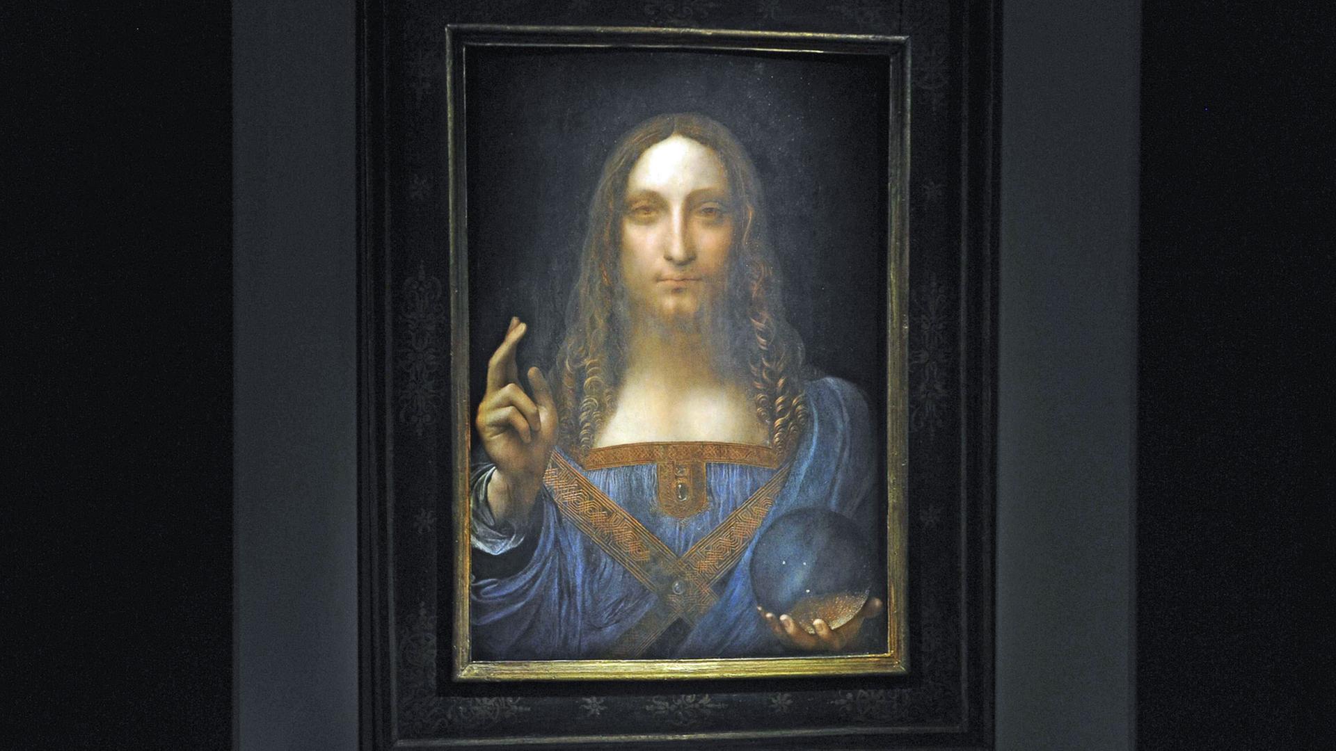 Ausschnitt aus dem Gemälde "Salvator Mundi", das von vielen Leonardo da Vinci zugeschrieben wird, was viele Experten allerdings bezweifeln.