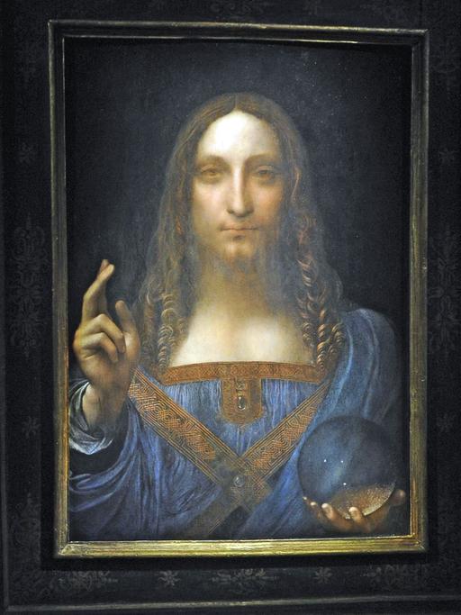 Ausschnitt aus dem Gemälde "Salvator Mundi", das von vielen Leonardo da Vinci zugeschrieben wird, was viele Experten allerdings bezweifeln.