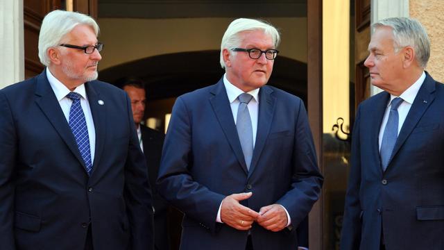 Bundesaußenminister Steinmeier mit seinen Kollegen Ayrault und Waszczykowski