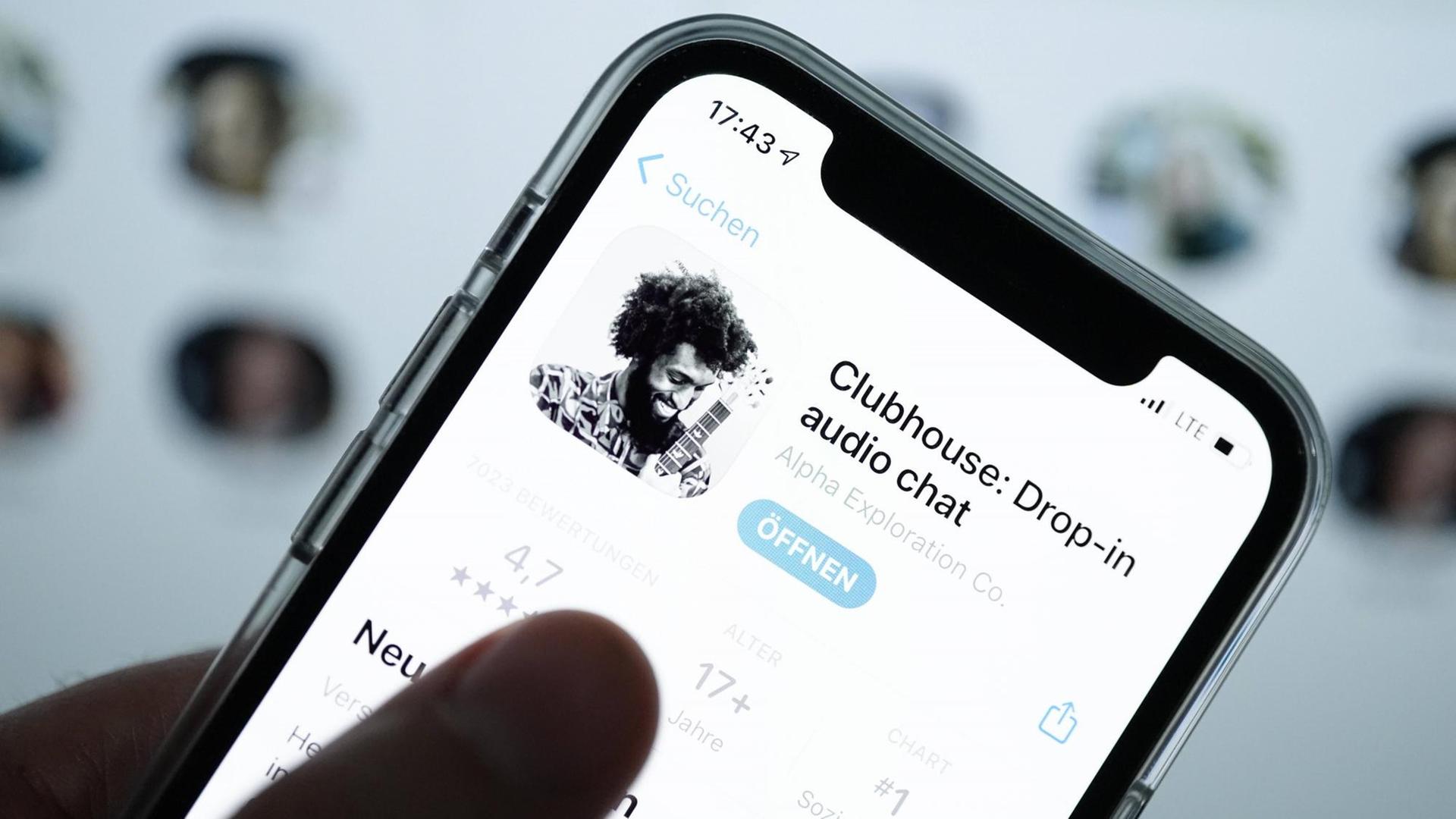 Die App-Store-Seite von Clubhouse auf dem iPhone Die App-Store-Seite von Clubhouse auf dem iPhone