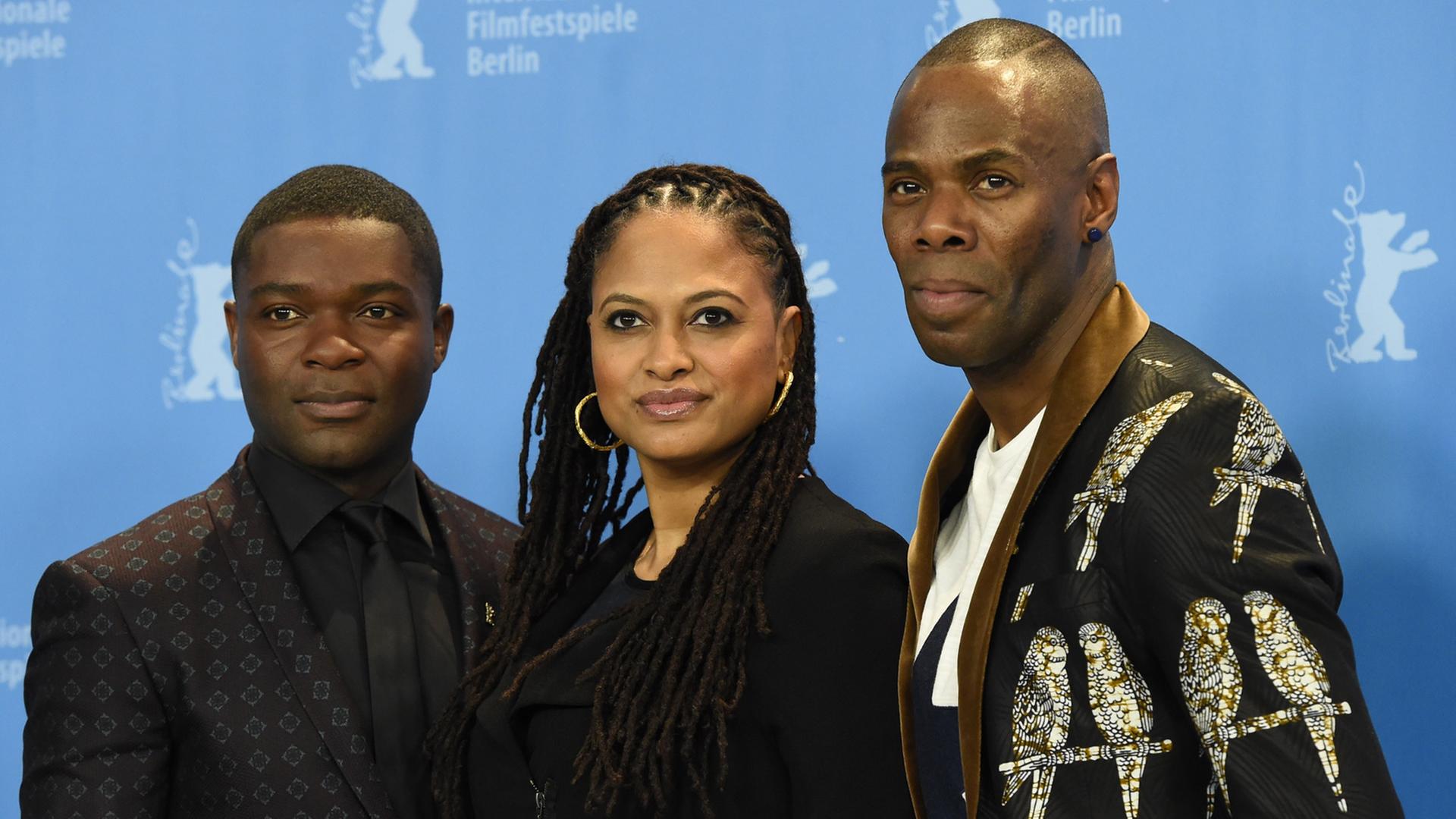 Der britische Schauspieler David Oyelowo, die US-Regisseurin Ava DuVernay und der US Schauspiler Colman Domingo auf der Berlinale bei der Aufführung von "Selma"; Foto vom 10. Februar 2015 Der britische Schauspieler David Oyelowo, die US-Regisseurin Ava DuVernay und der US Schauspiler Colman Domingo auf der Berlinale bei der Aufführung von "Selma"; Foto vom 10. Februar 2015