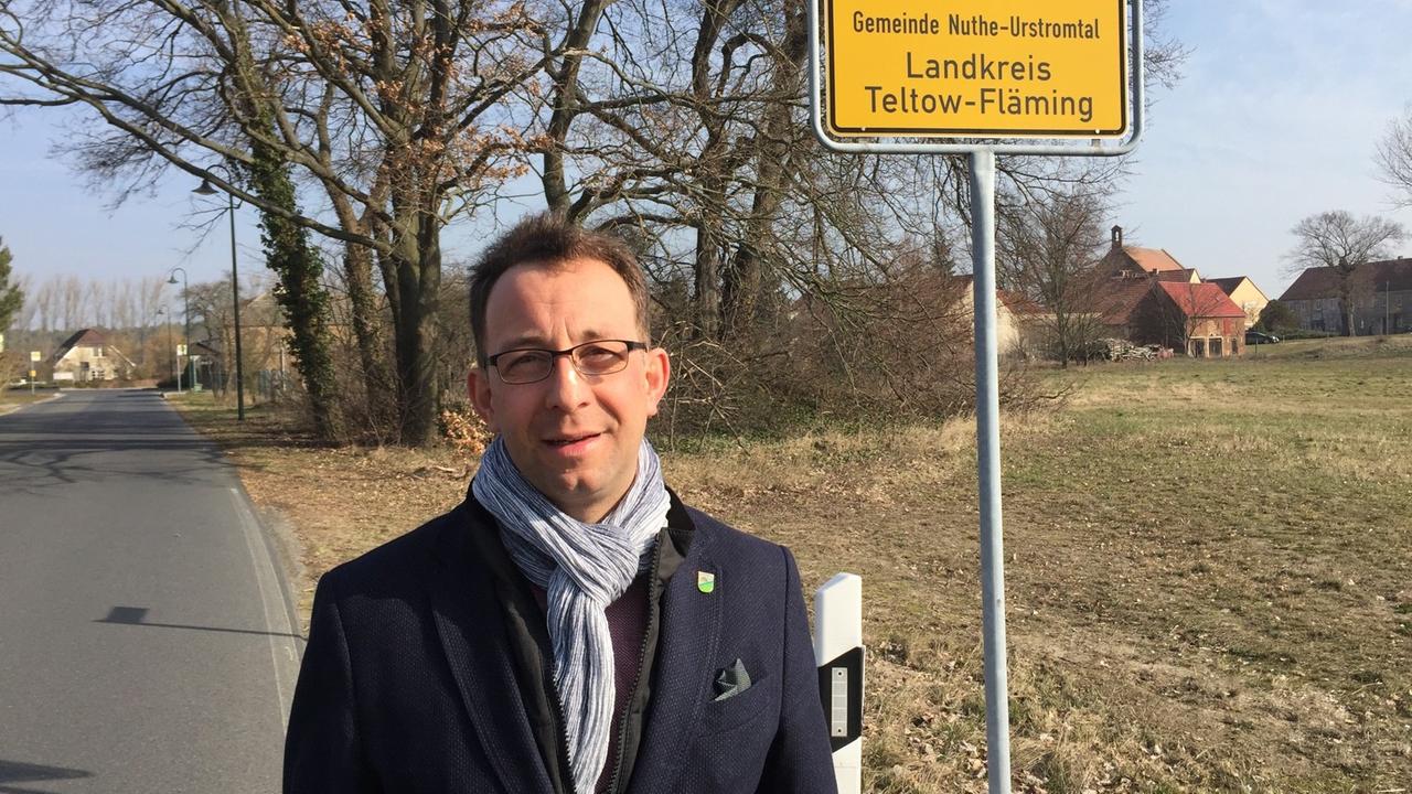 Stefan Scheddin, Bürgermeister der Gemeinde Nuthe-Urstromtal, in Liebätz.